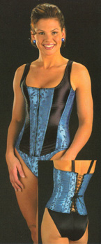 Ice Blue Satin Strapped Corset